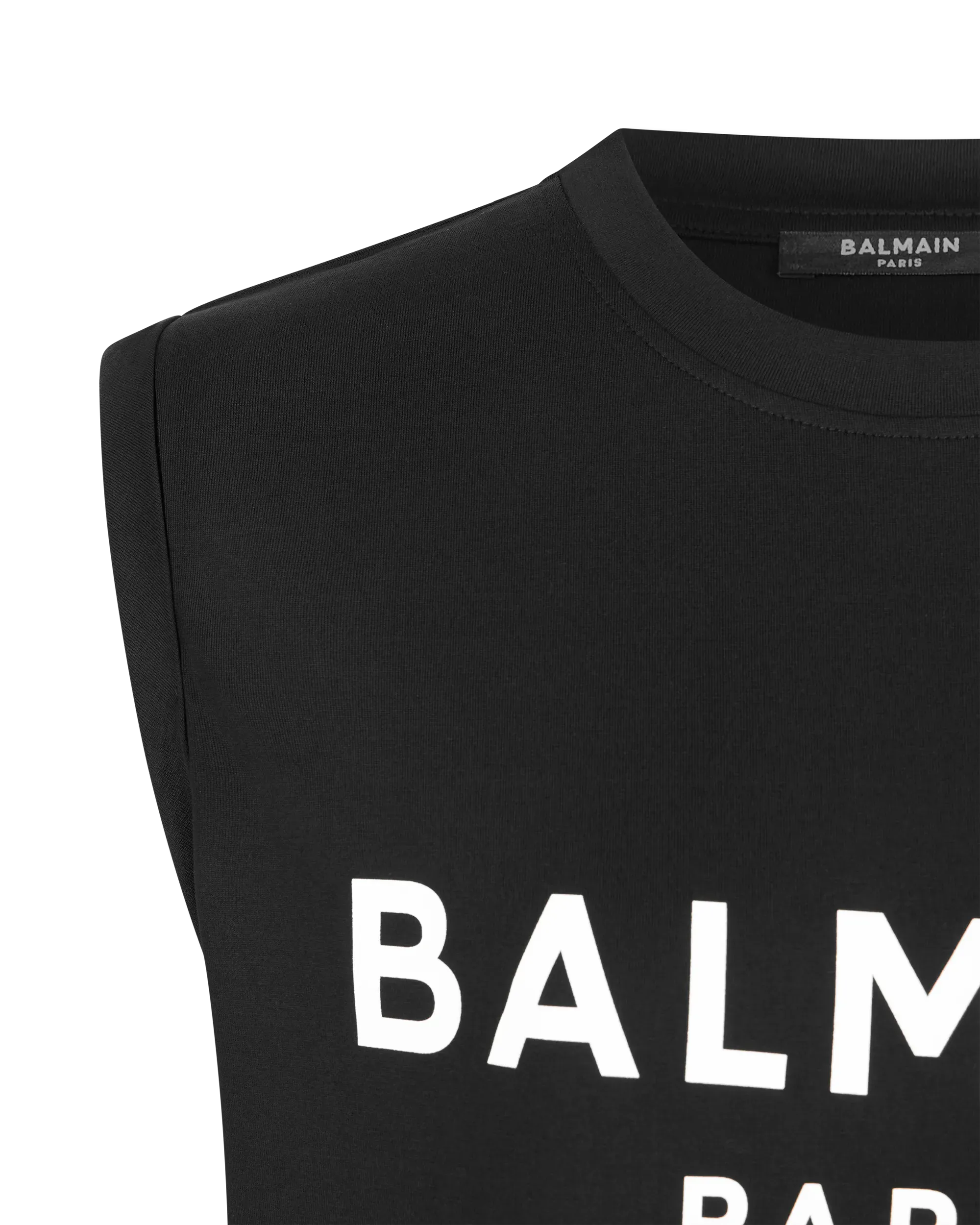 3 Button Balmain Paris Printed Tank Top