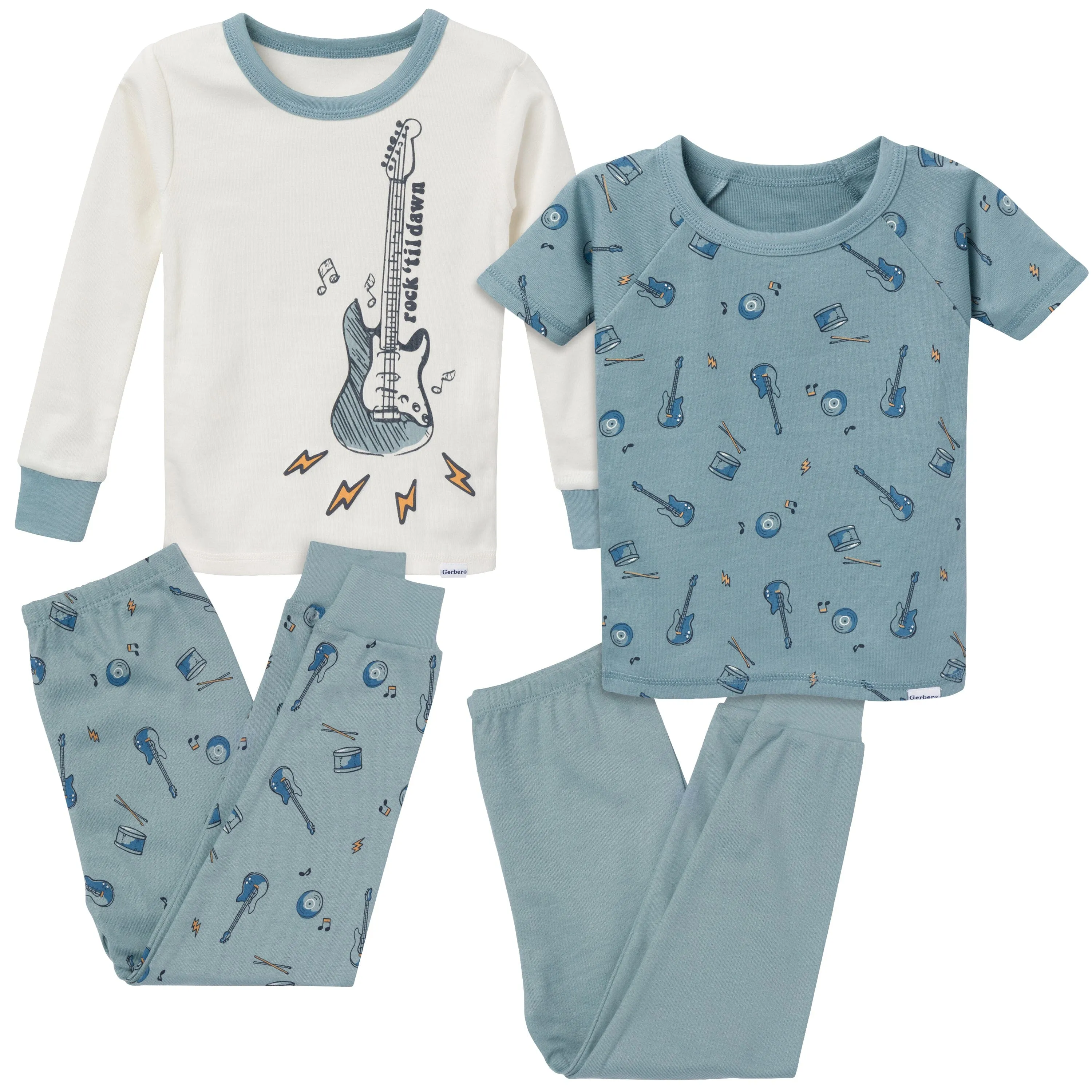 4-Piece Infant & Toddler Boys Guitars Tops and Pants Sets