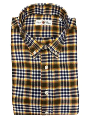 Alan Paine Cotton BD Shirt Yellow Plaid