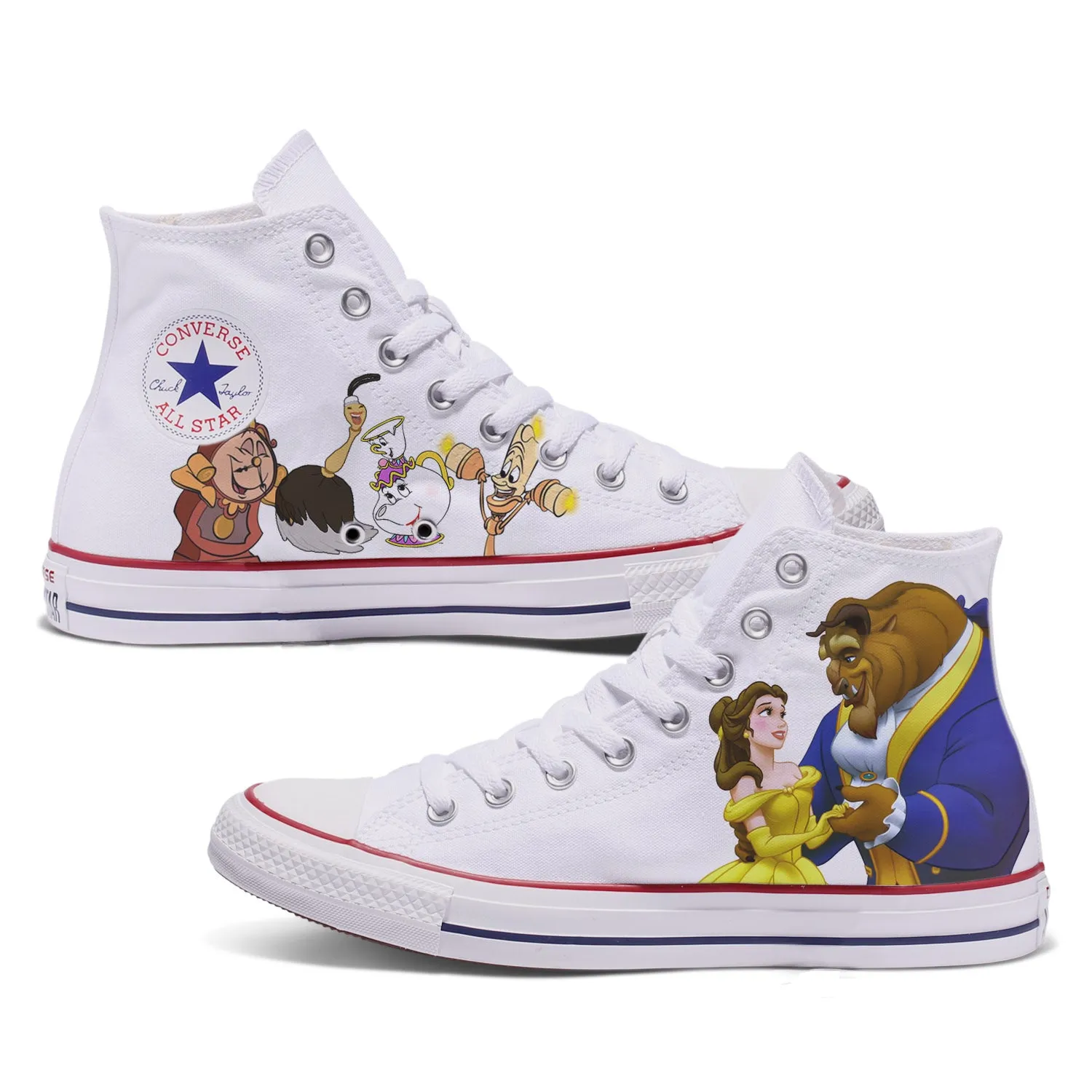 Beauty & The Beast Kids Custom Converse