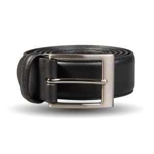 Black Matt Calf Leather 35mm Belt