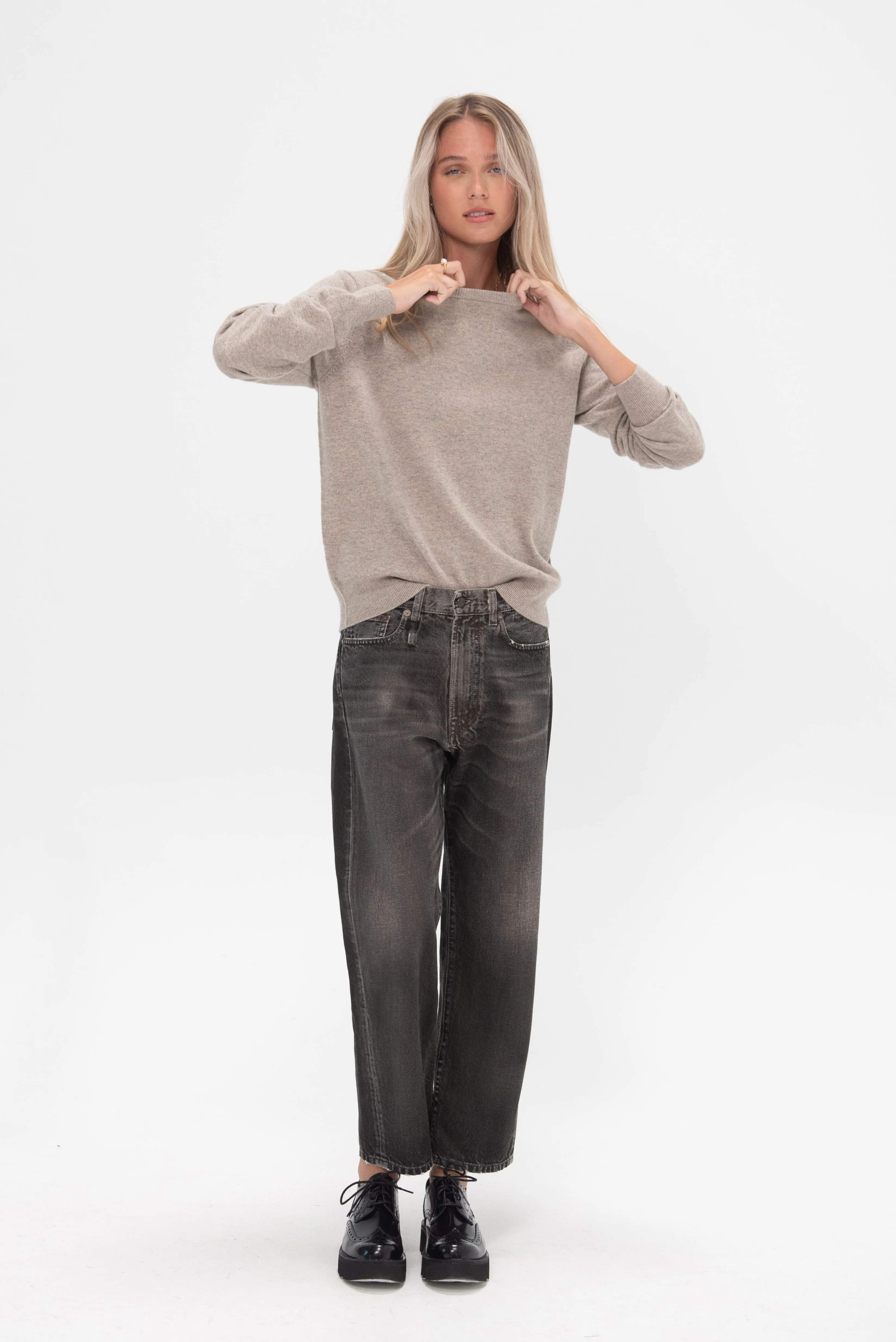 Boyfriend Jean, Mud Grey