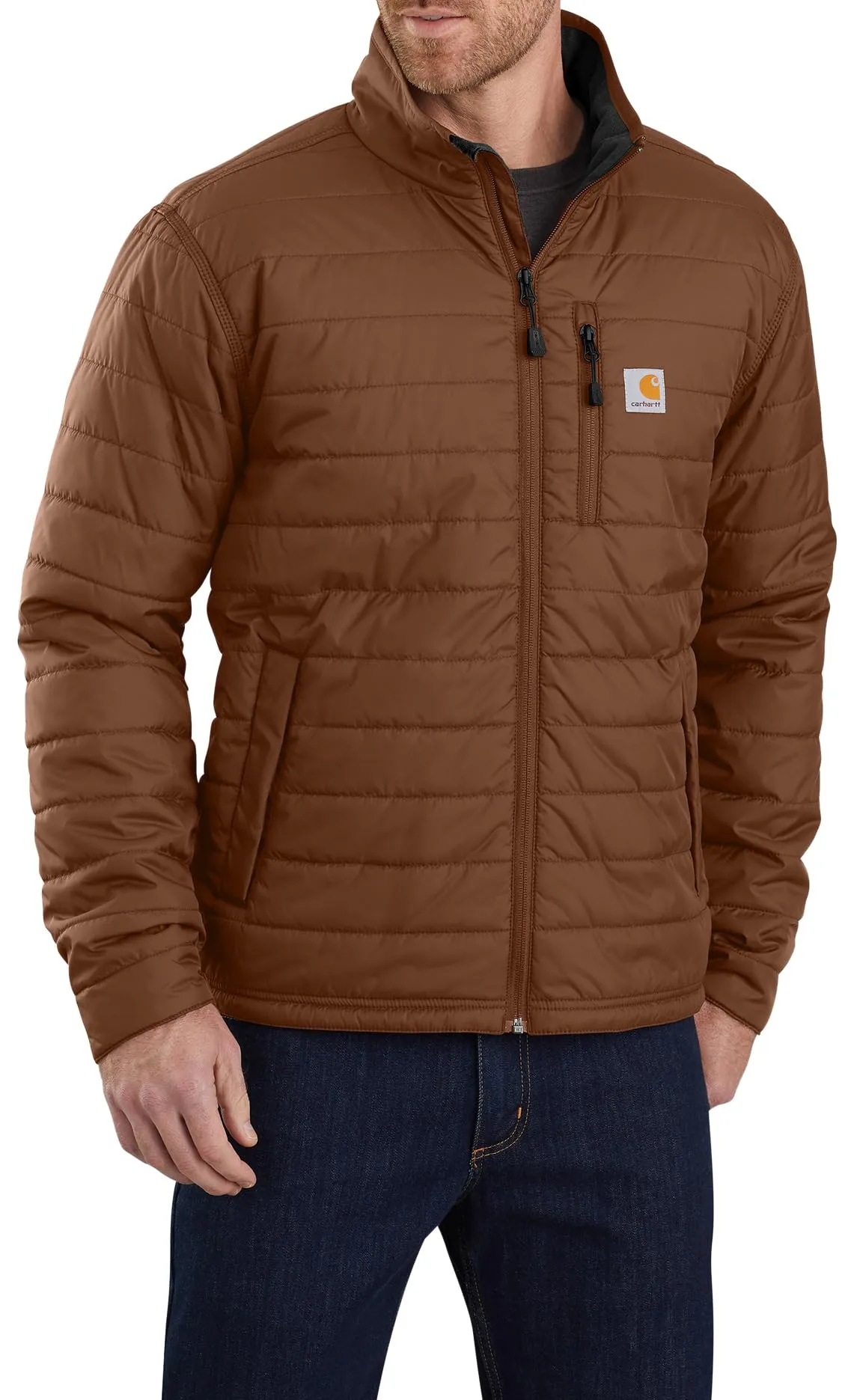 Carhartt 102208 Men's Rain Defender Relaxed Fit Lightweight Insulated Jacket, Mocha