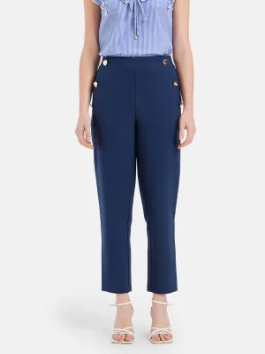 Caroline Navy Straight Fit Trousers