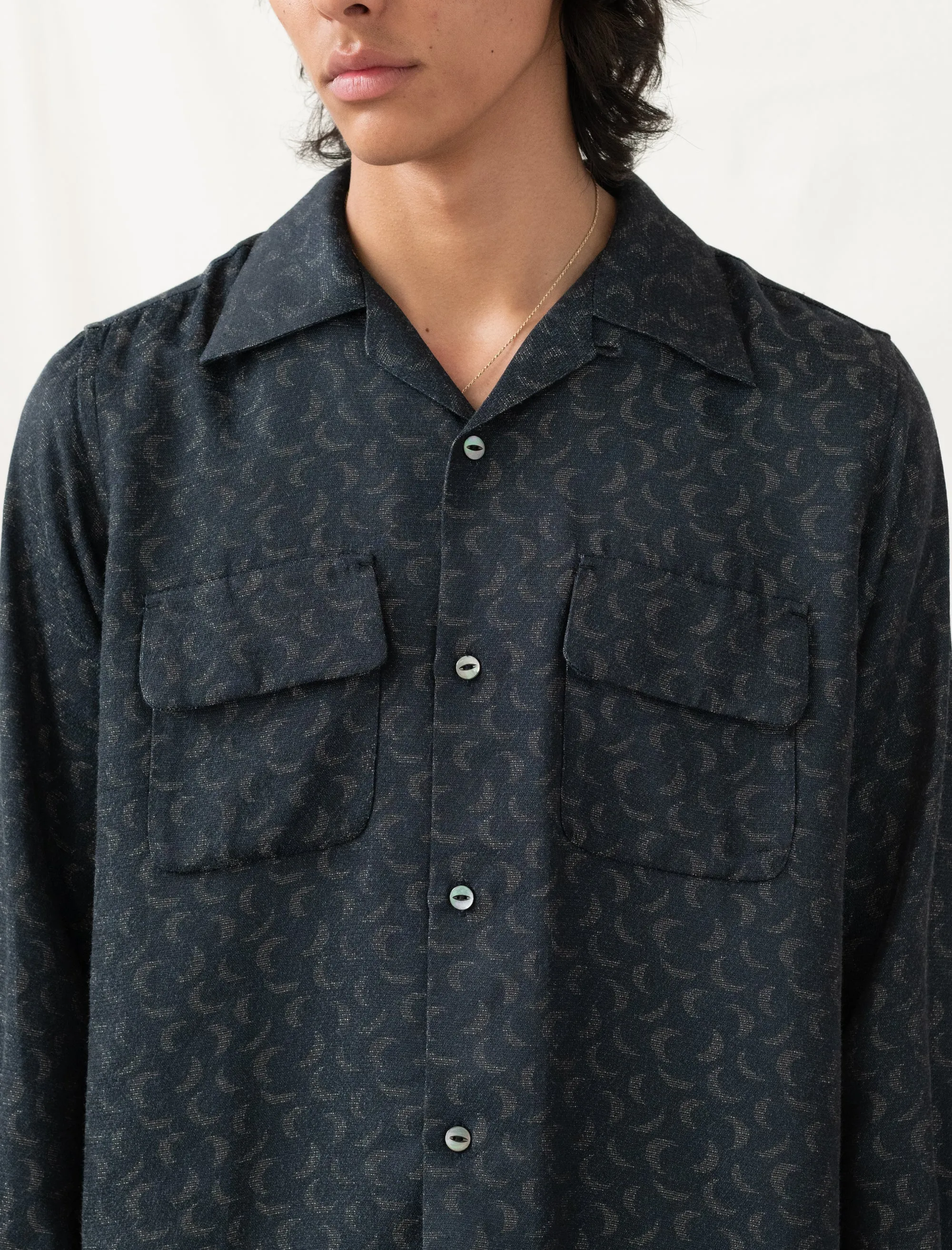 Classic Shirt Crescent Jacquard (Navy)