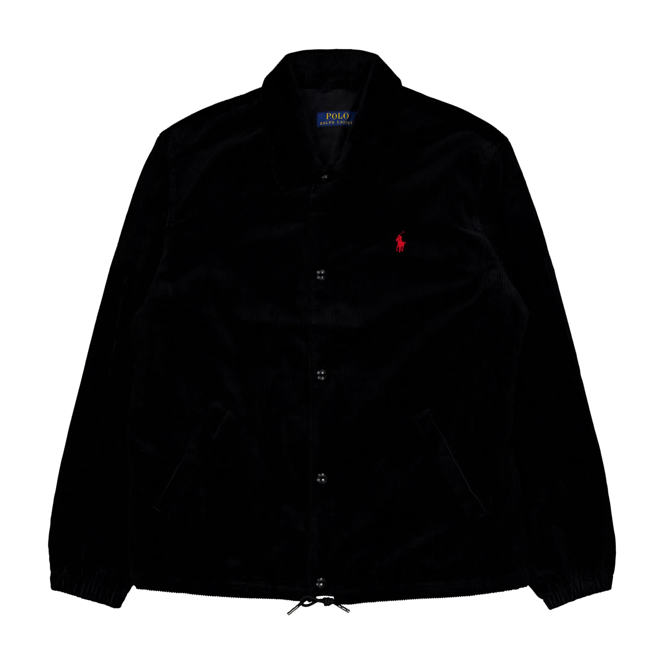 Corduroy Coach Jacket Polo Black