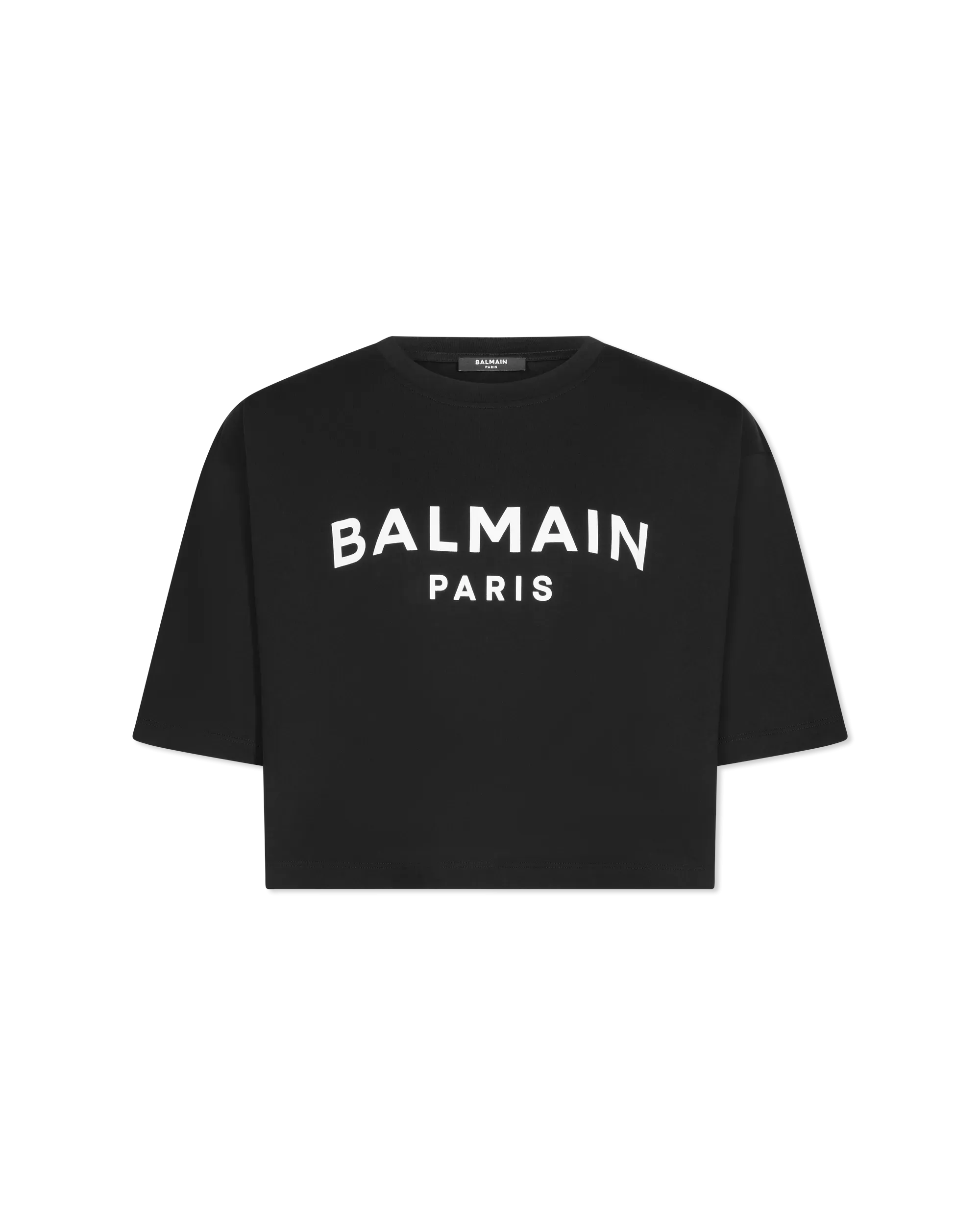 Cropped Balmain Printed T-Shirt