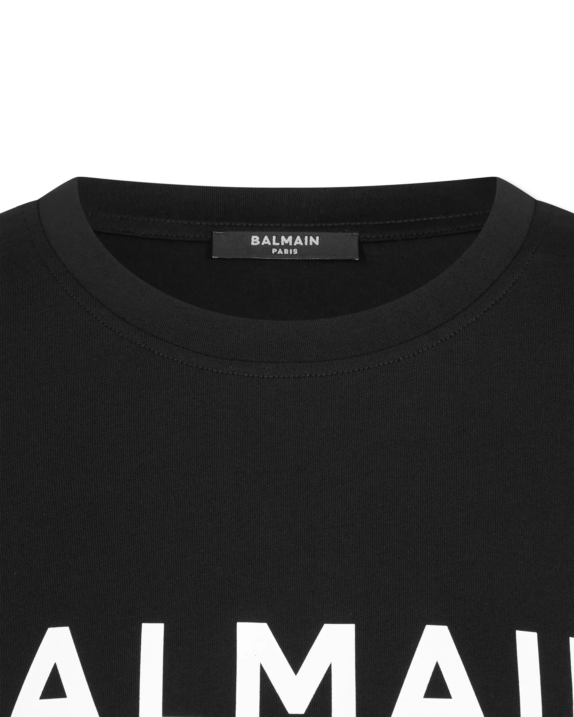 Cropped Balmain Printed T-Shirt