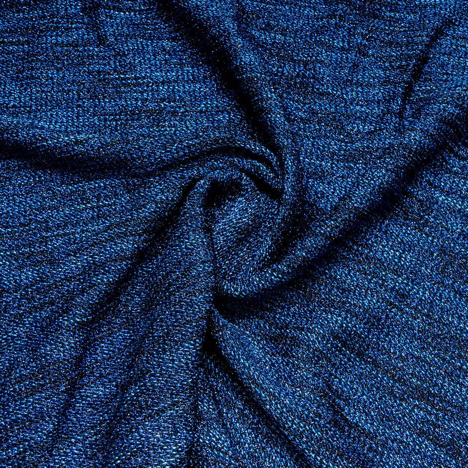 Electric Blue Metallic Bouclé