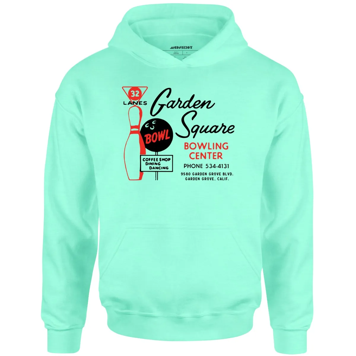 Garden Square Lanes - Garden Grove, CA - Vintage Bowling Alley - Unisex Hoodie