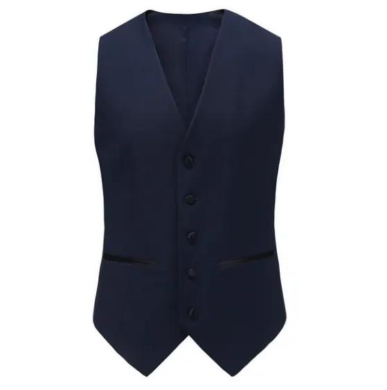 Gino Vitale Slim Fit Peak Lapel Three Piece Tuxedo - Navy