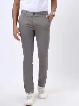 Grey Printed Uno Fit Casual Trouser | JadeBlue