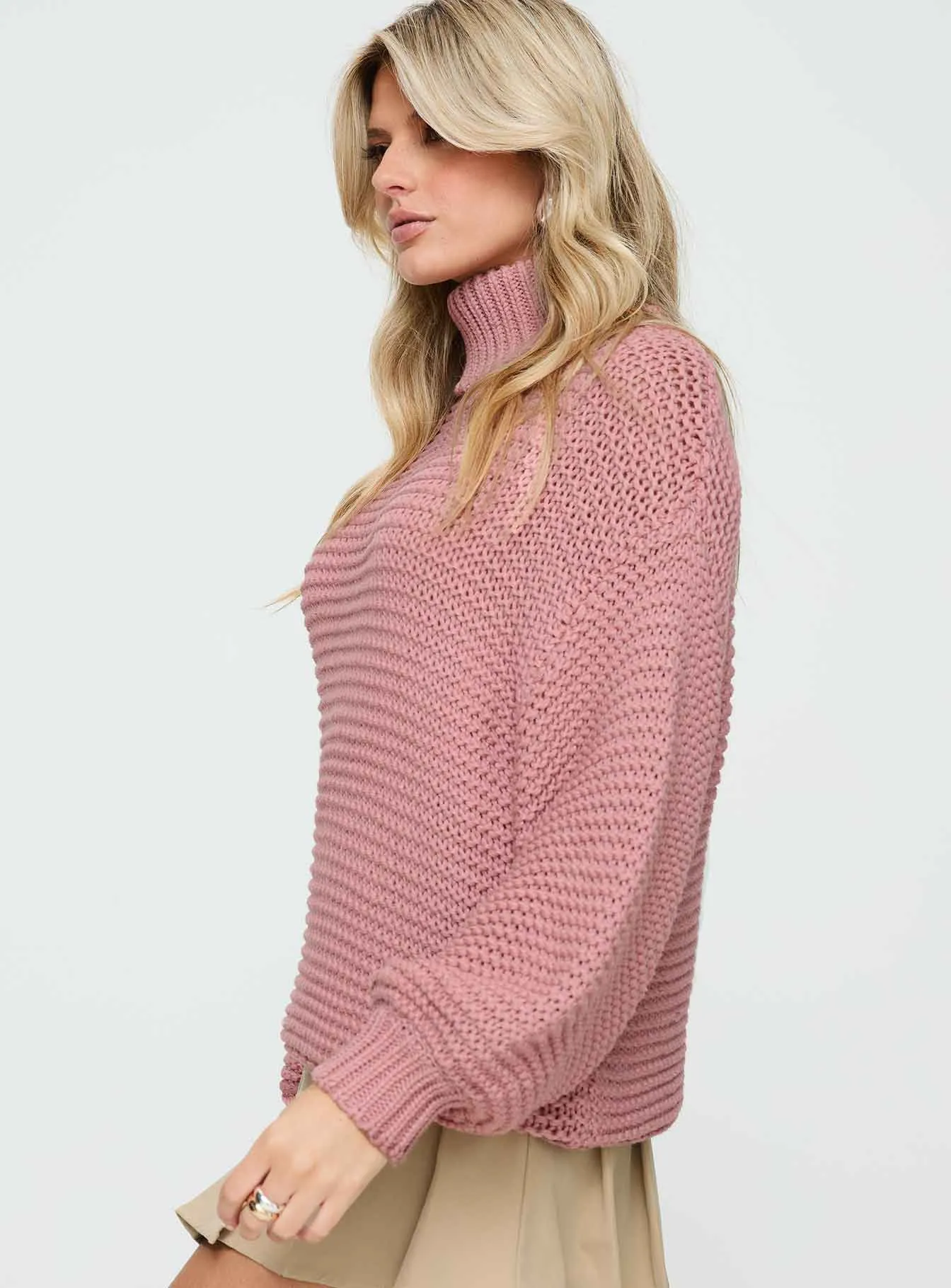 Hayworth Turtle Neck Sweater Pink