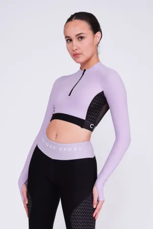 Ignite Long-Sleeve Crop Top in Amethyst