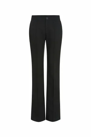 Josette Straight Side Pocket Crepe Floor Length Pants