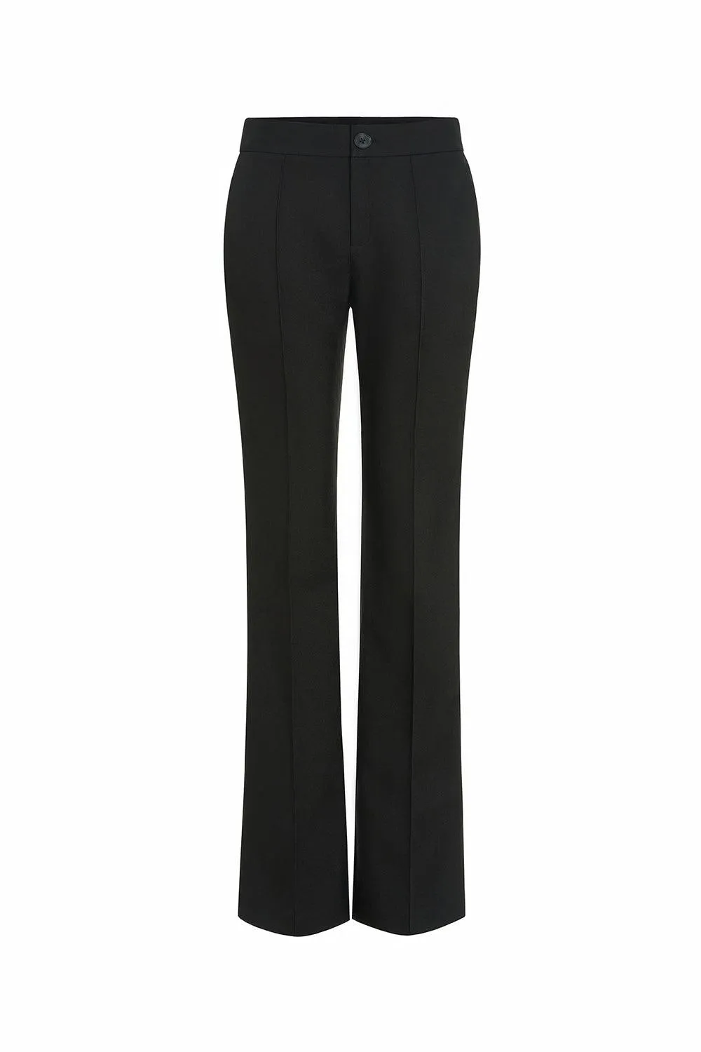 Josette Straight Side Pocket Crepe Floor Length Pants