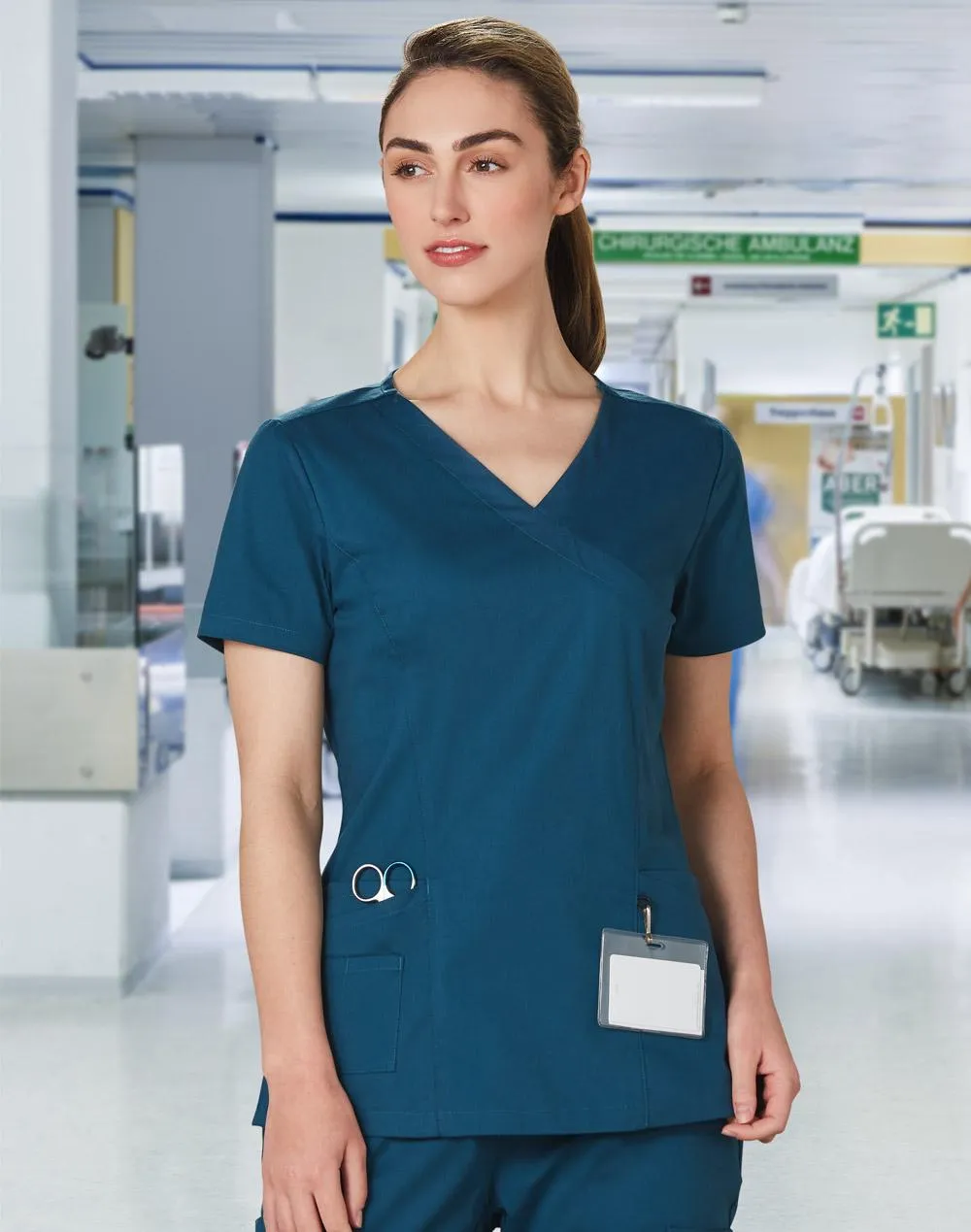 Ladies Solid Colour Short Sleeve Scrub Top - M7640