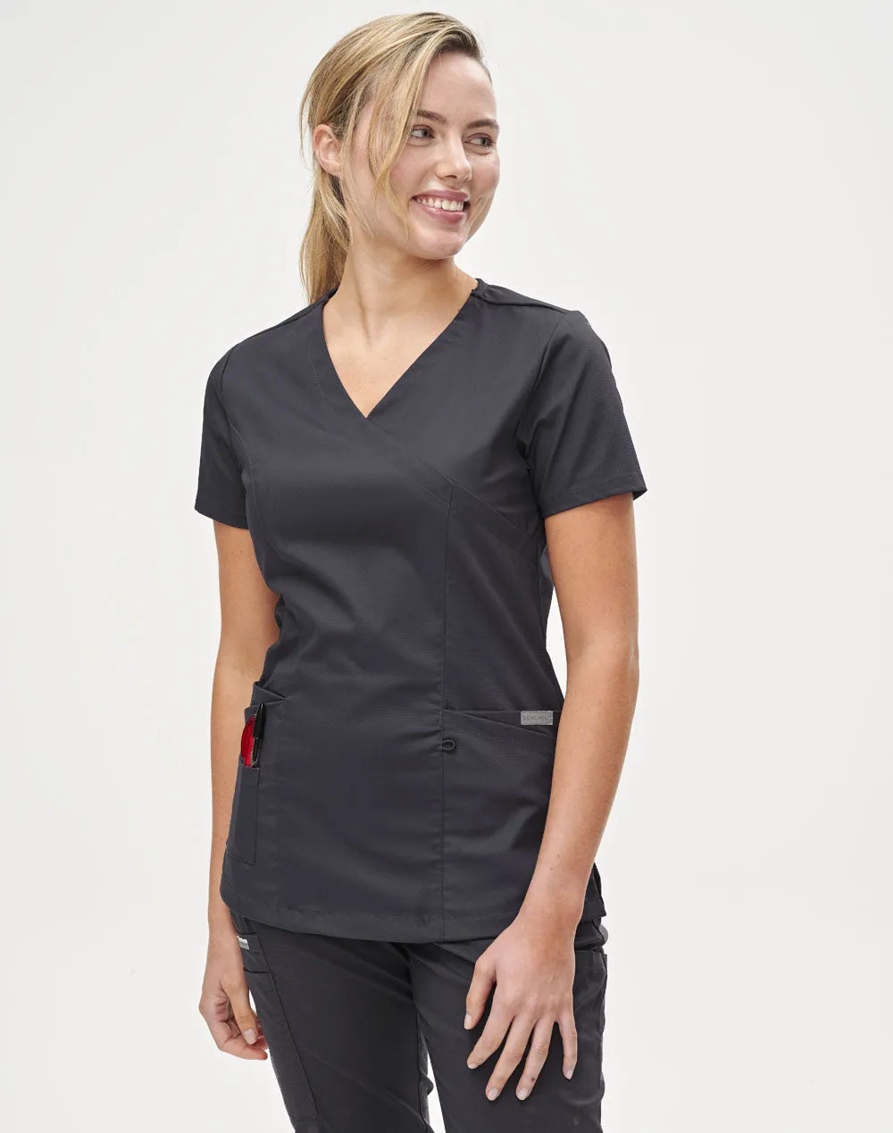 Ladies Solid Colour Short Sleeve Scrub Top - M7640