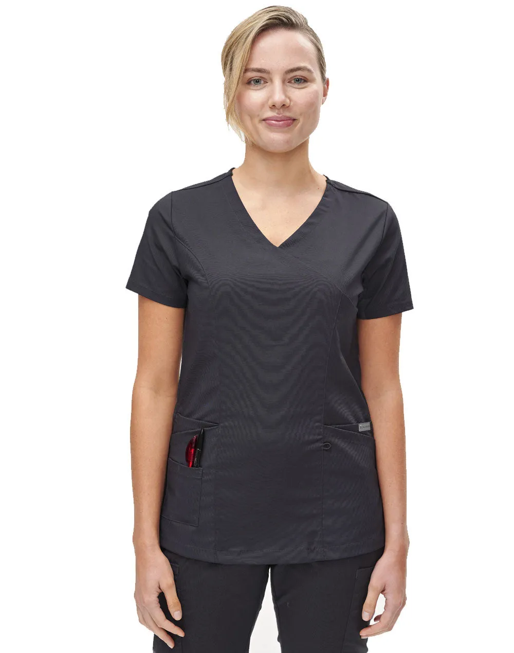 Ladies Solid Colour Short Sleeve Scrub Top - M7640