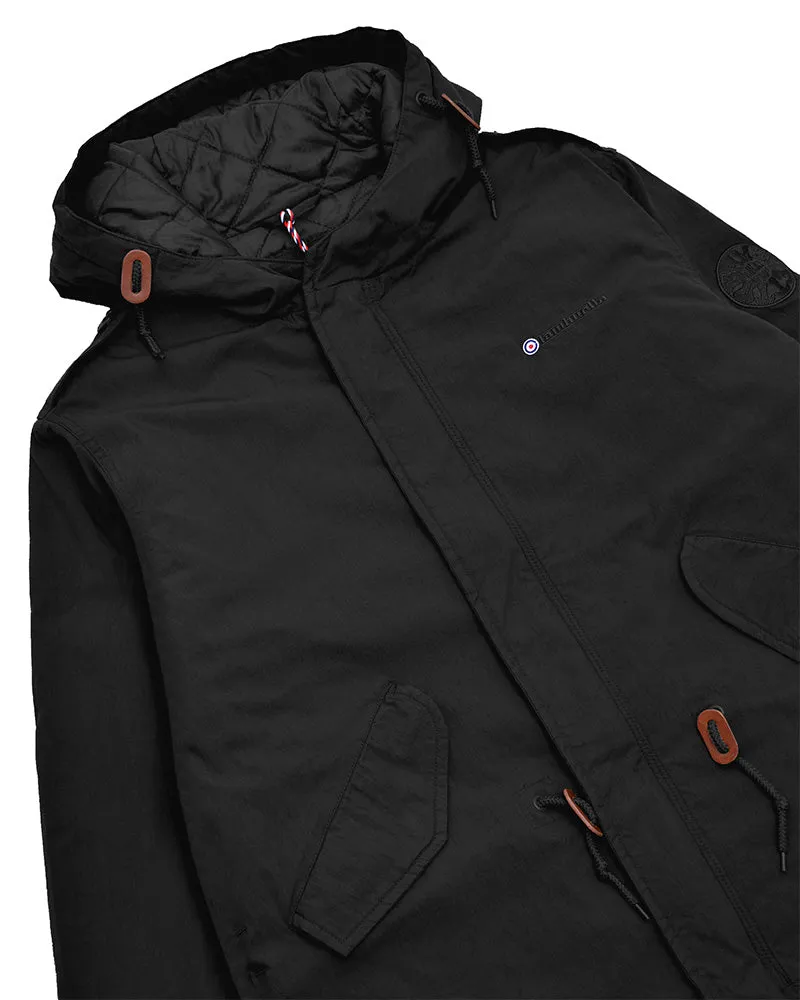 Lambretta Mens Black Retro M51 Fishtail Parka