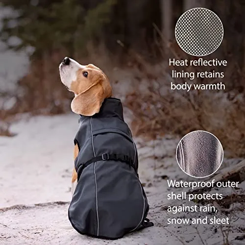 LUCOLOVE Dog Winter Coat - Waterproof Heat-Retaining Insulated Vest - Easy On/Off and Lightweight - for All Weather Conditions - Suits Very Small to Very Large Dog Breeds (M)