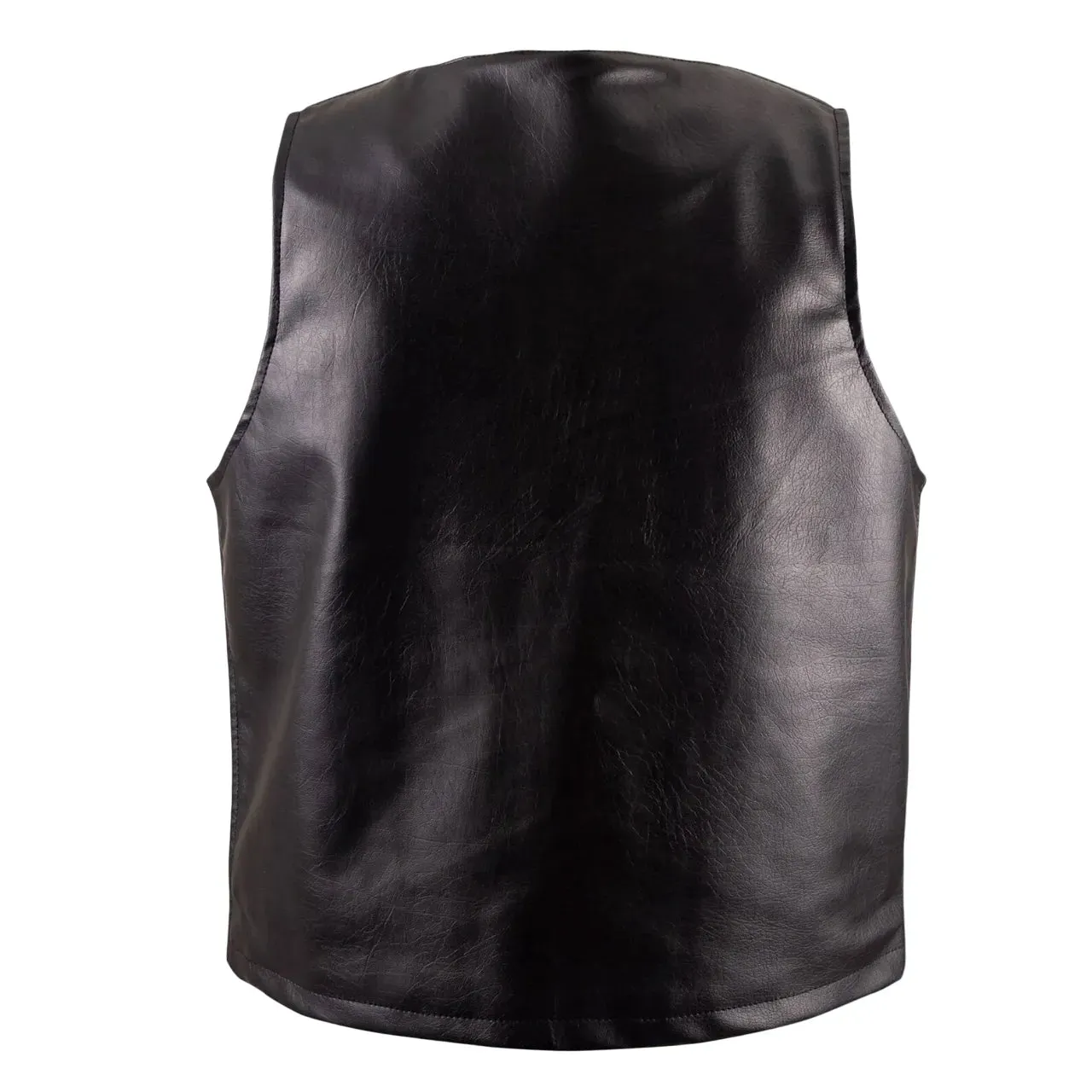 Mens Black Leather Hunting Vest