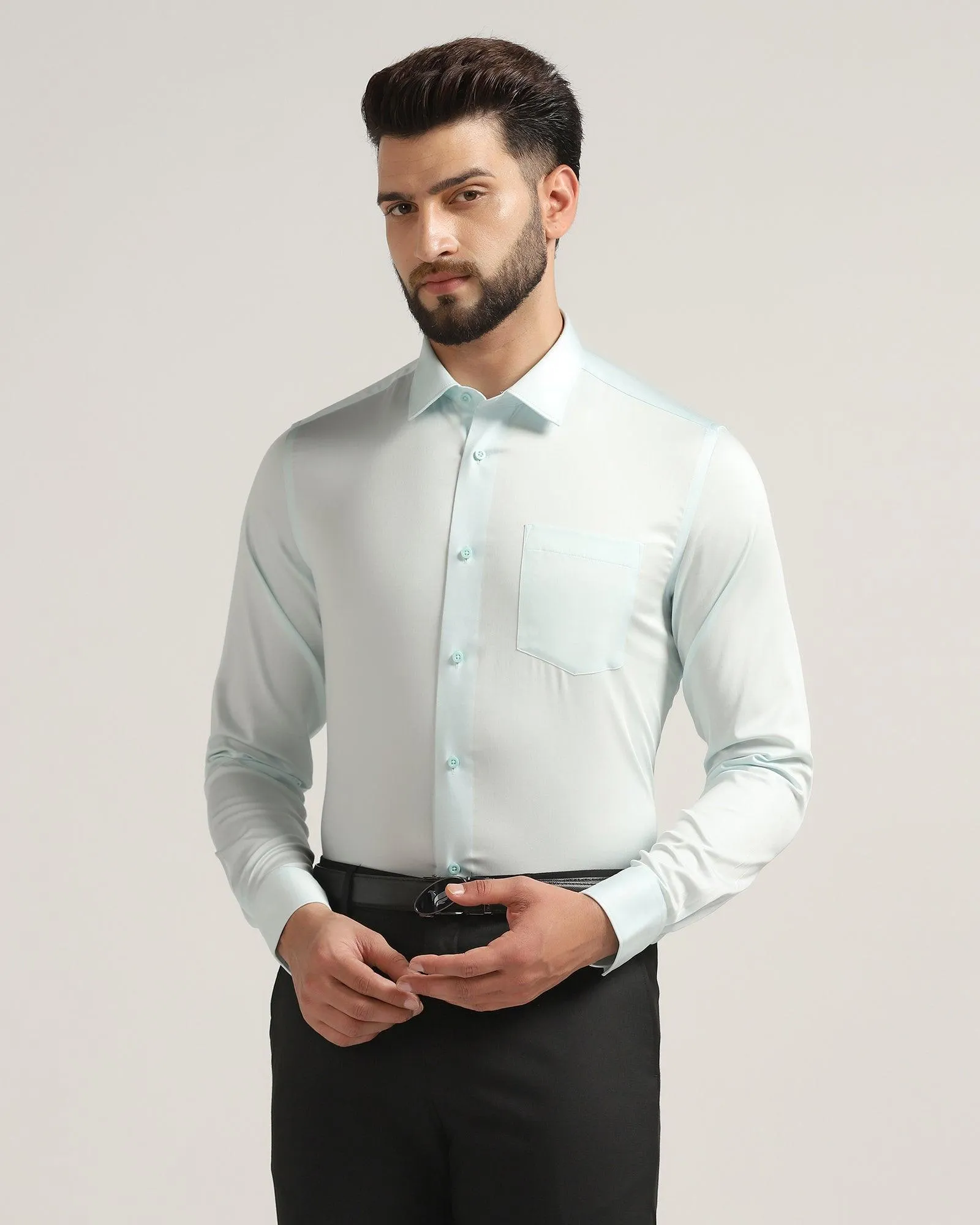 Must Haves Formal Aqua Solid Shirt - Sailor