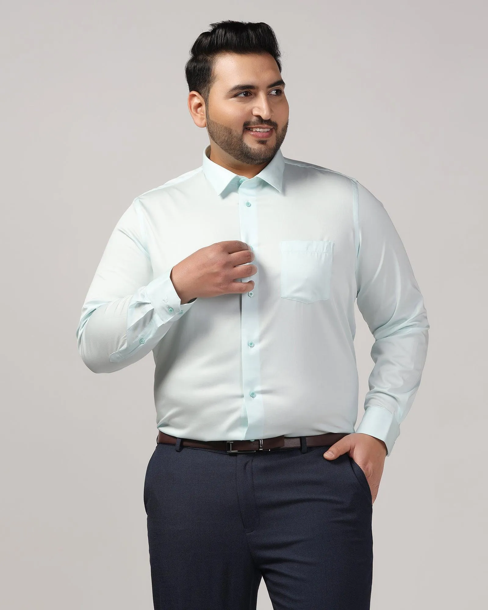 Must Haves Formal Aqua Solid Shirt - Sailor