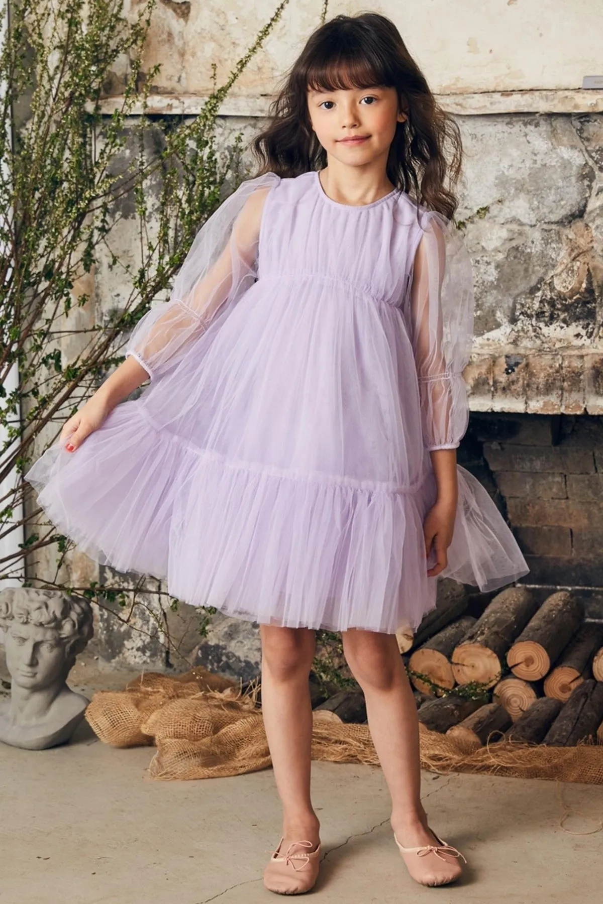 Nellystella Alice Girls Dress - Purple Haze