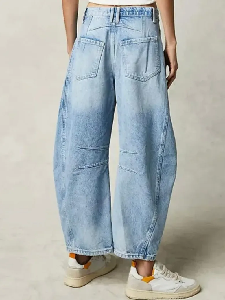 Oversized light blue baggy jeans