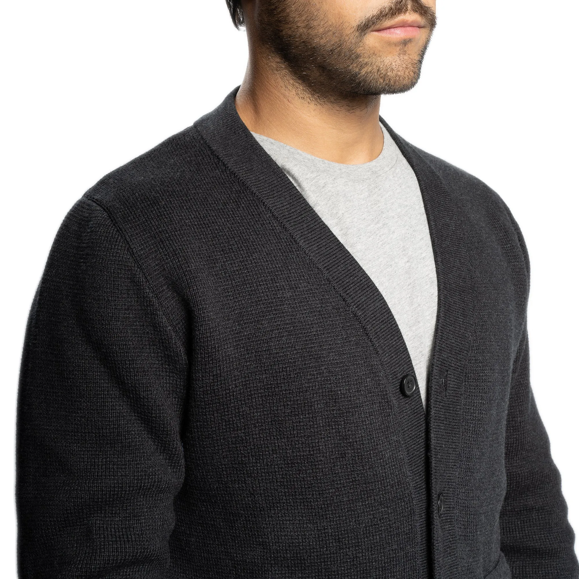 Pima Cotton Cardigan Sweaters - Black