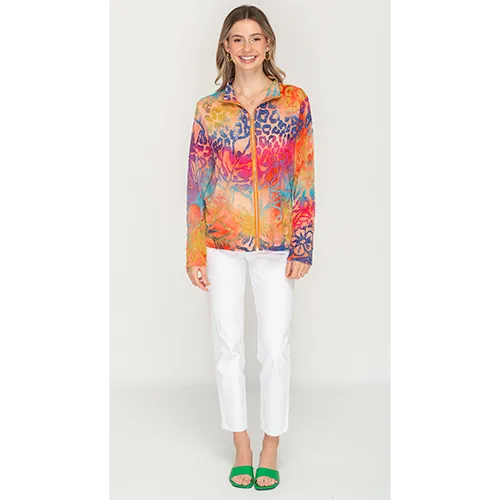 Printed, Multicolour Full Zip Jacket For Womens