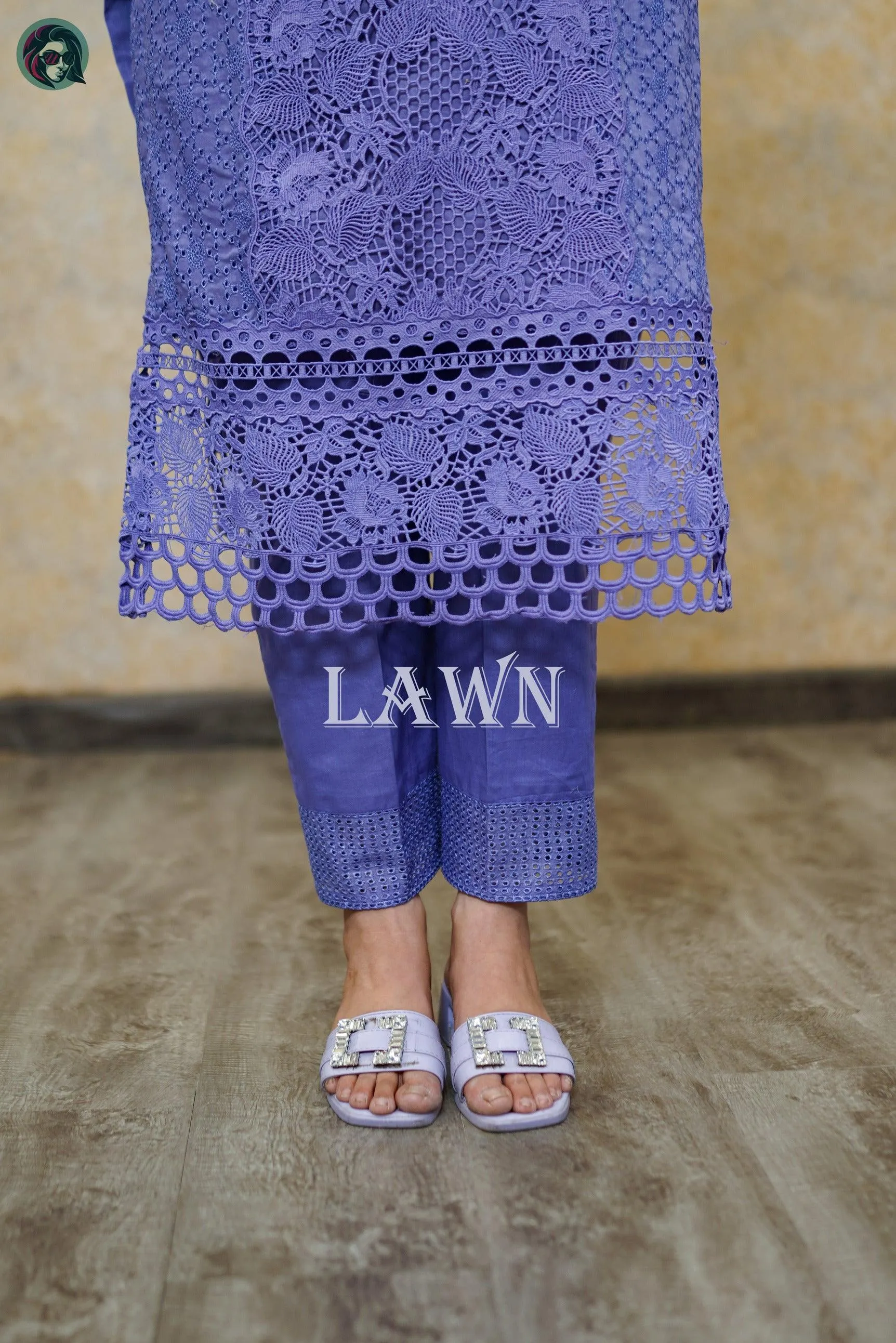 Purple Festive Lawn Pakistani Style Suit - 5-Star Elegant Design for Special Occasions