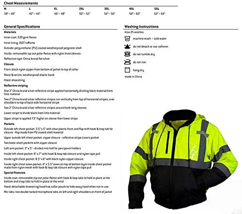 Pyramex RJ3210 Series Lumen X Class 3 Fleece Bomber Safety Jacket