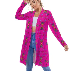 Rainy Chief Rainbow Hot Pink Cardigan