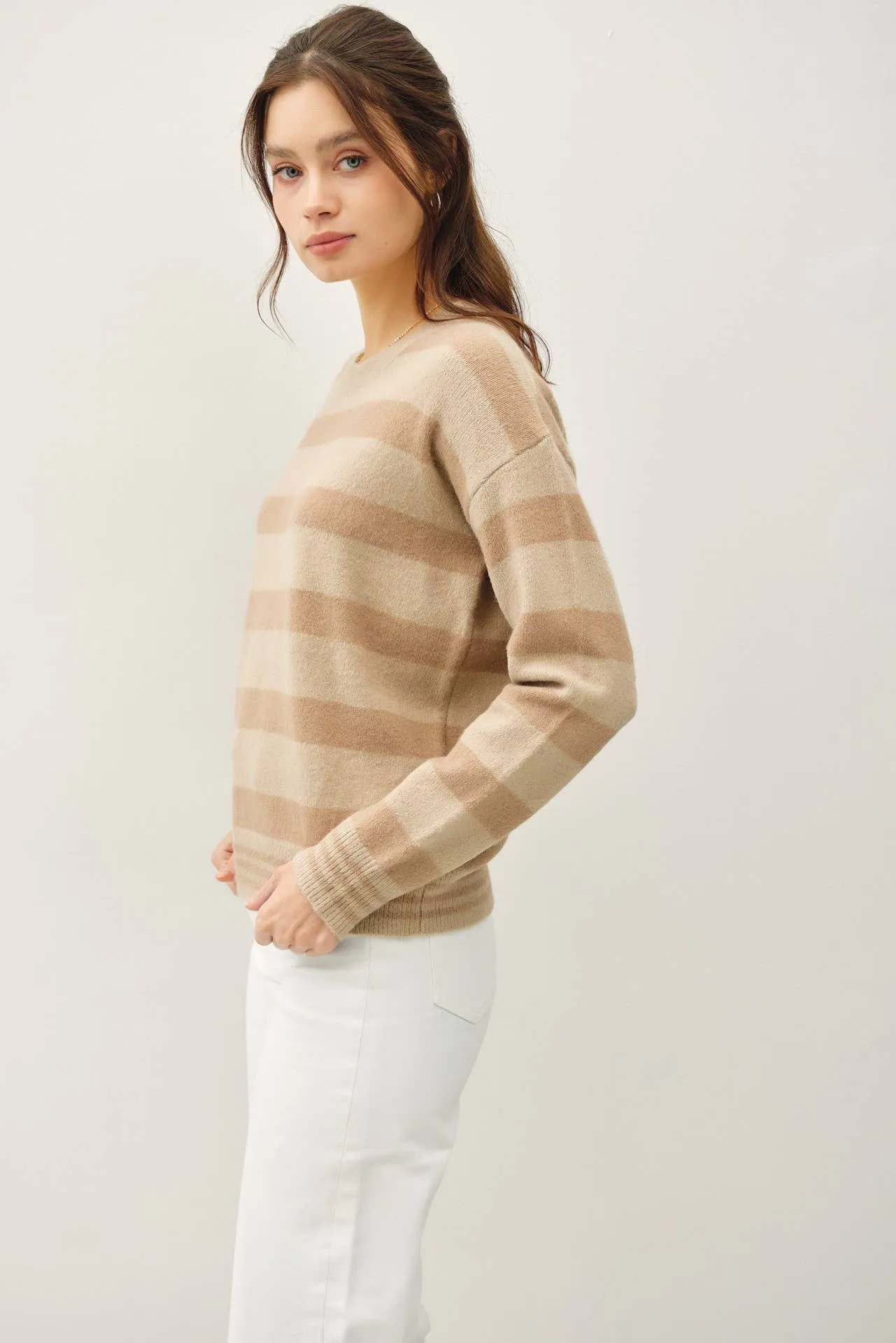 RELAXED HORIZONTAL STRIPE SWEATER