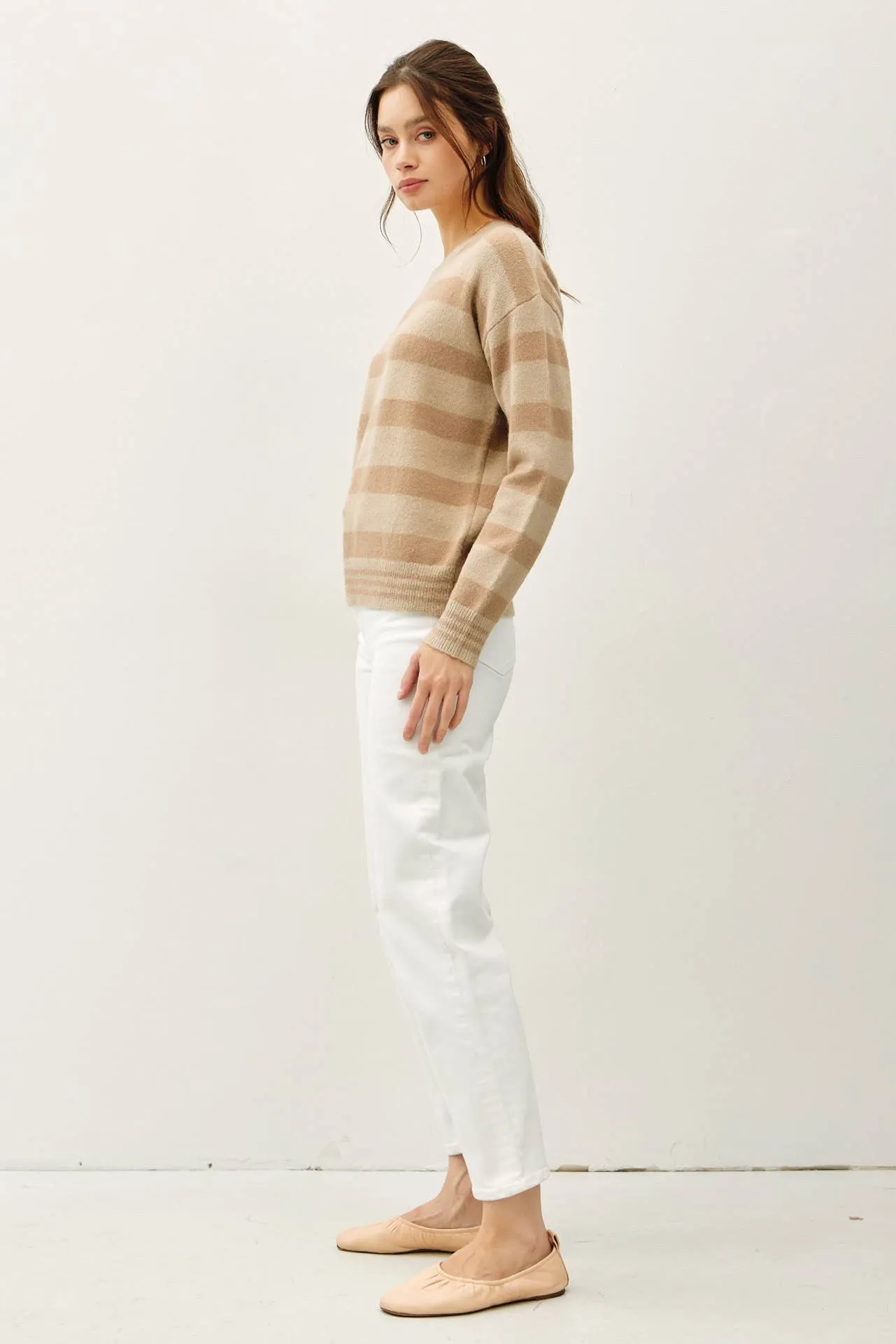 RELAXED HORIZONTAL STRIPE SWEATER