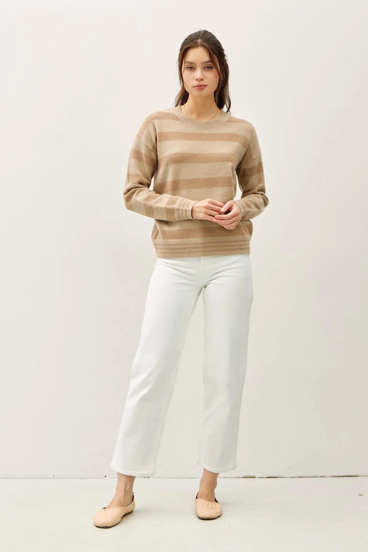 RELAXED HORIZONTAL STRIPE SWEATER