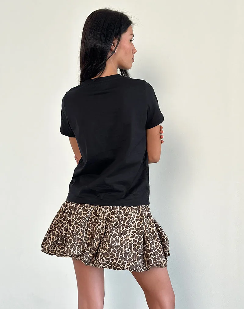 Saki Tee in Black with Lets Dance Print