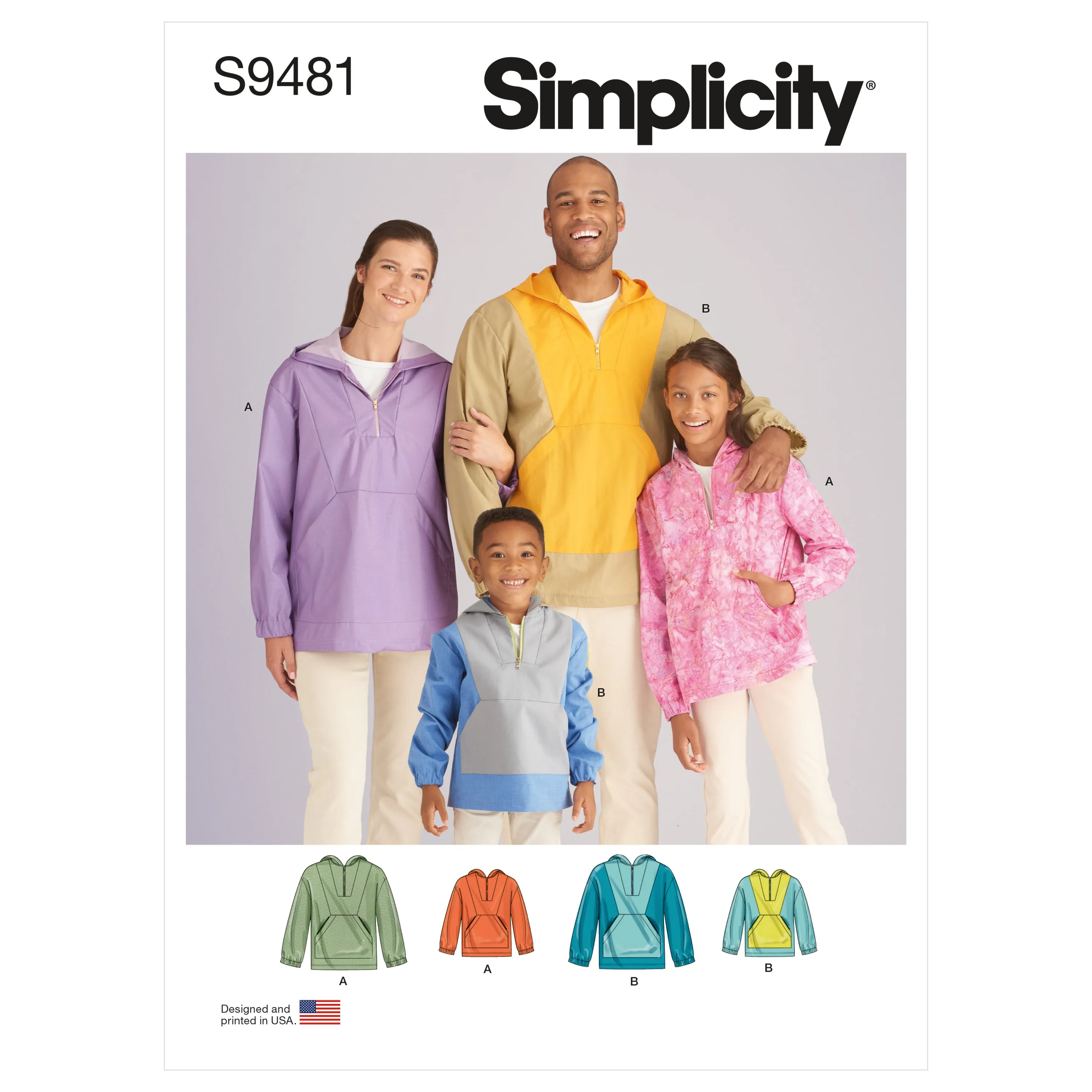 Simplicity Pattern S9481 Unisex Top Sized for Children, Teens, and Adults