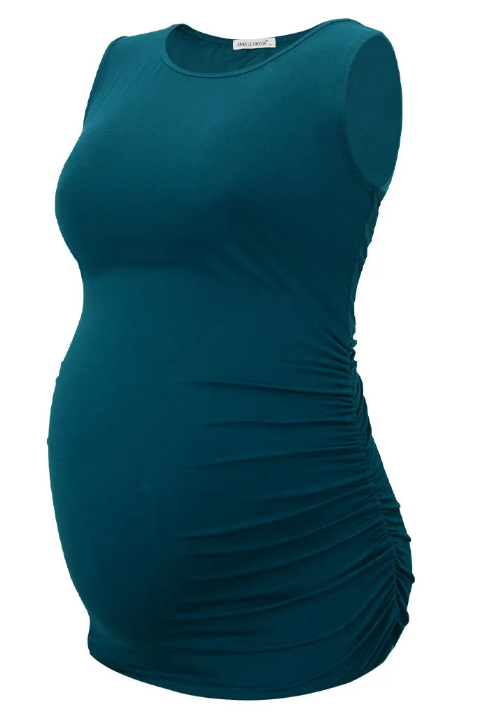 Smallshow Summer Ruched Maternity Tank Tops