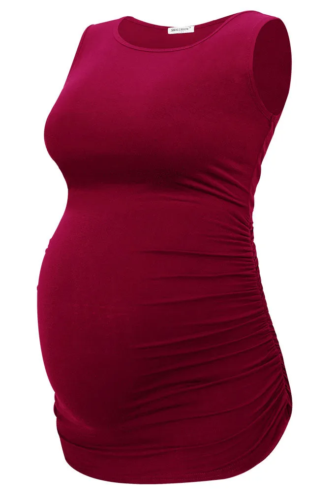 Smallshow Summer Ruched Maternity Tank Tops