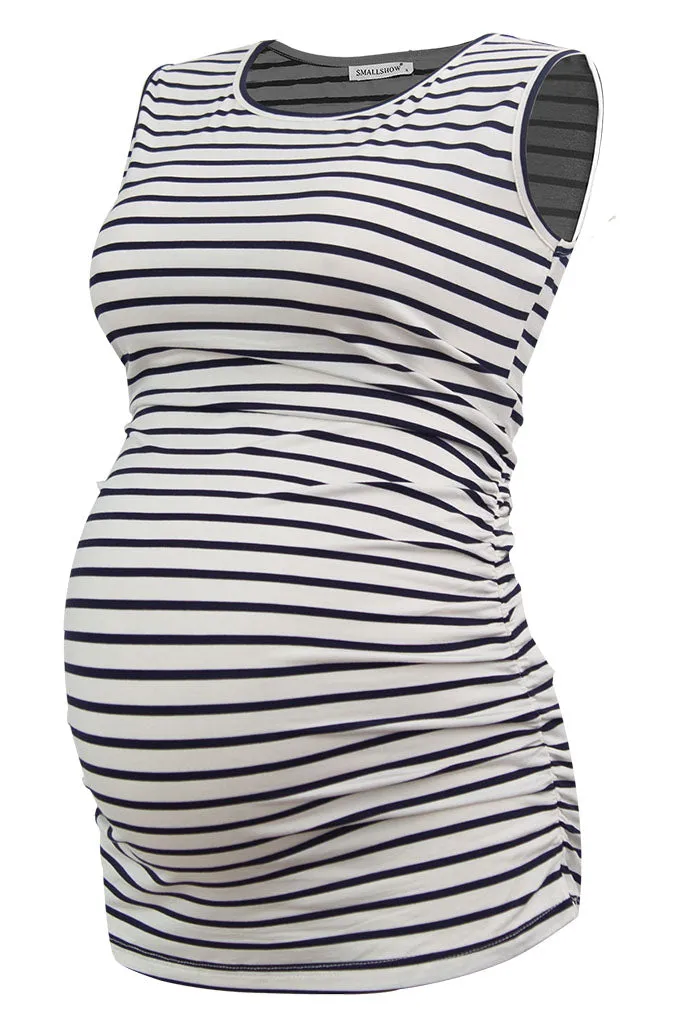 Smallshow Summer Ruched Maternity Tank Tops