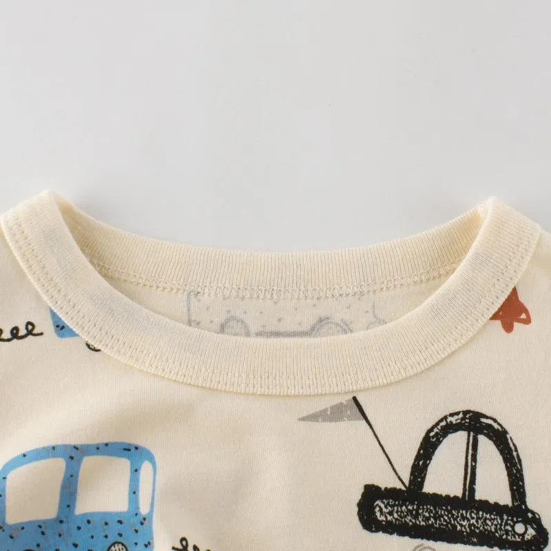 Toddler Boys Car Pattern Fashion Tops