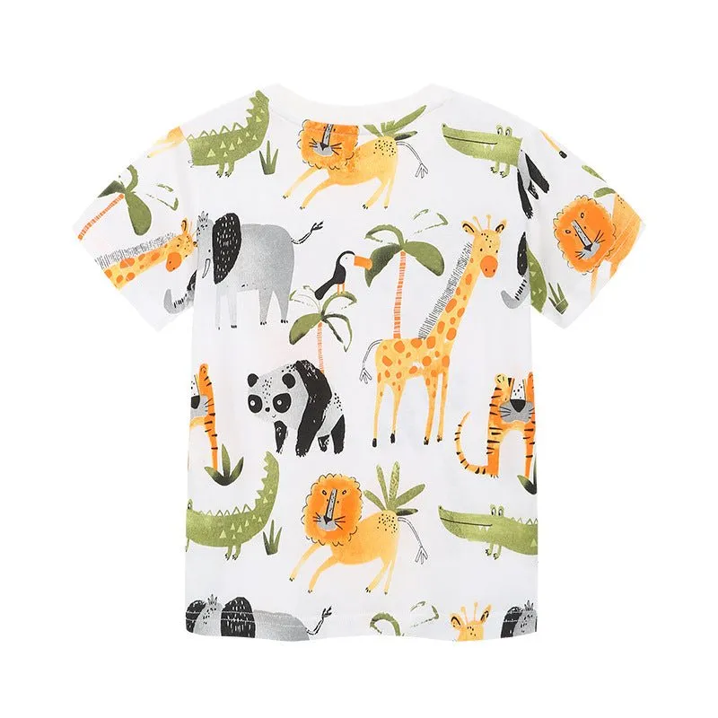 Toddler/Kid's Allover Animal Print Short Sleeve T-shirt