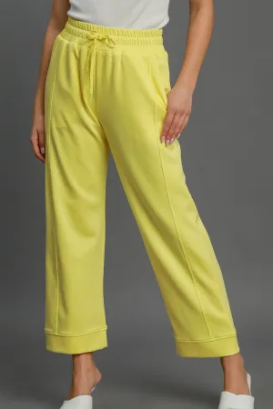 Umgee Drawstring Elastic Waist Wide Leg Pants