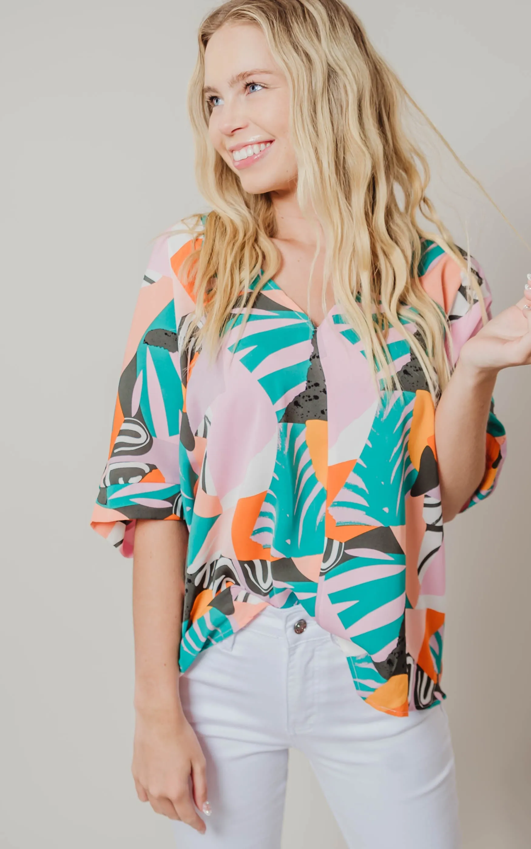 Vibrant Print Boxy Top - Final Sale*