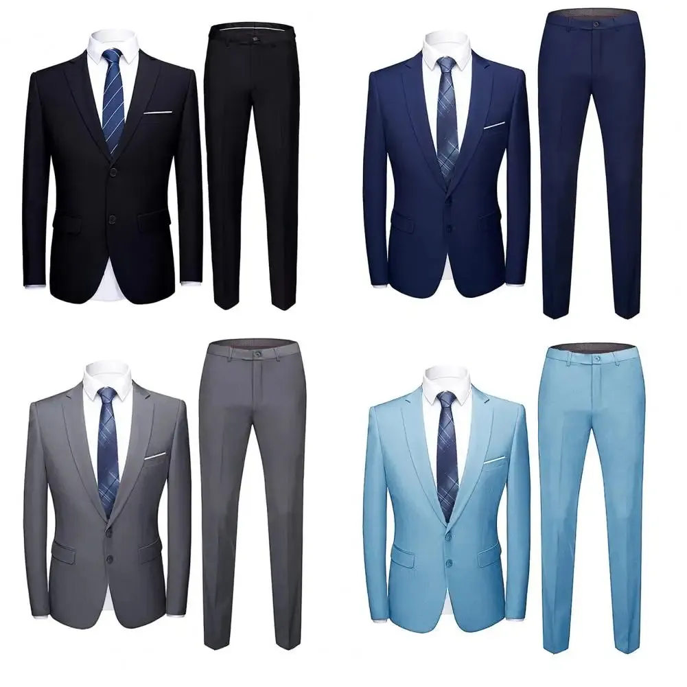 Wedding Suit For Men Set Elegant Blazers Formal 2 Pieces Full Jackets Pants Classic Business Coats 2024