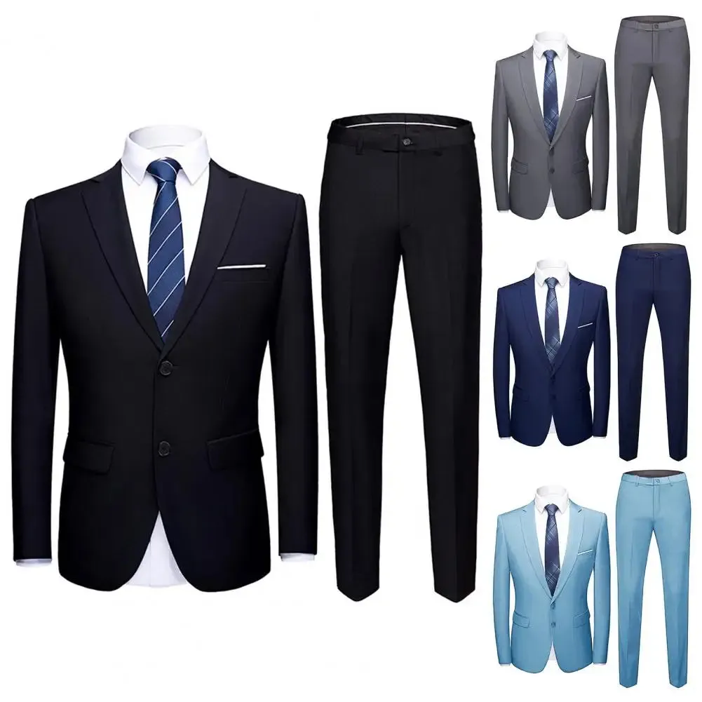 Wedding Suit For Men Set Elegant Blazers Formal 2 Pieces Full Jackets Pants Classic Business Coats 2024