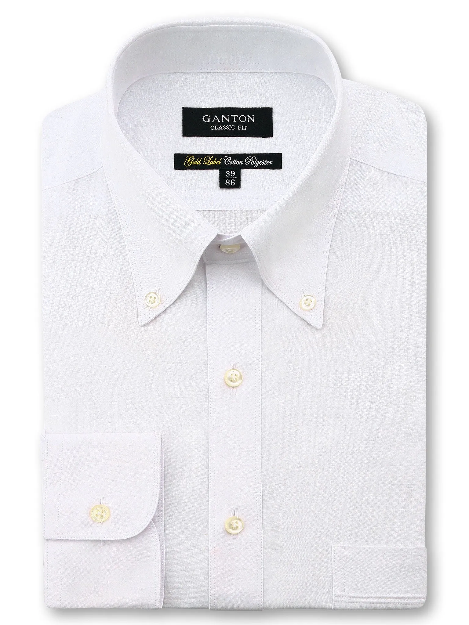 White Gold Label Classic Fit Button Down Cotton Polyester Shirt